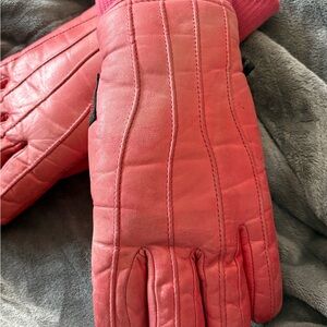 Gordini Leather Gloves  Womens medium RED Lined Winter Ski Snow
